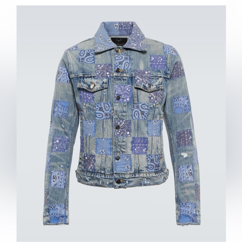 Amiri Blue Patchwork Jean Jacket - image 8